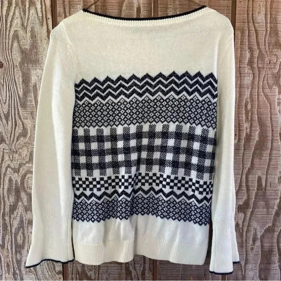 Talbots Black & White Patterned Petites Sweater Size Small - Picture 4 of 4